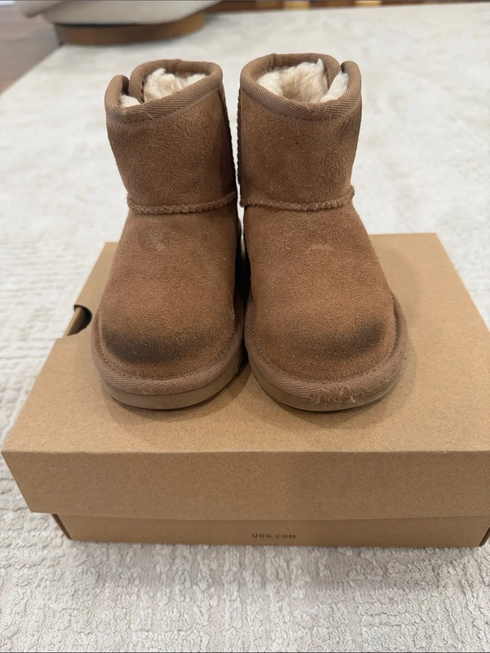 UGG Chestnut Suede Toddler Short Boots